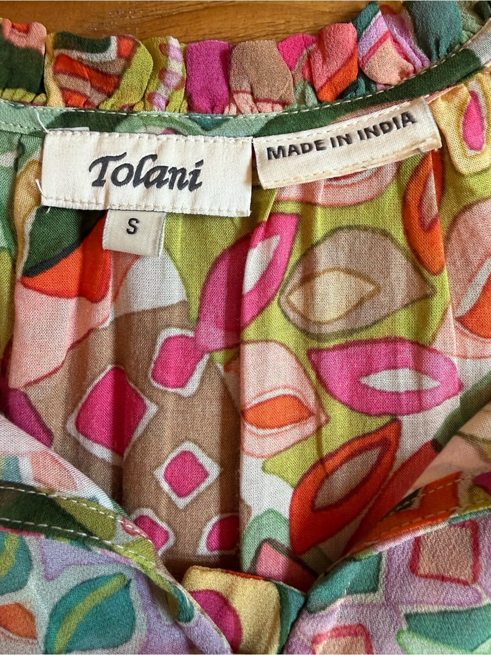 Tolani Tiered Boho Maxi Dress Abstract Geometric Print Size Small - Picture 5 of 13